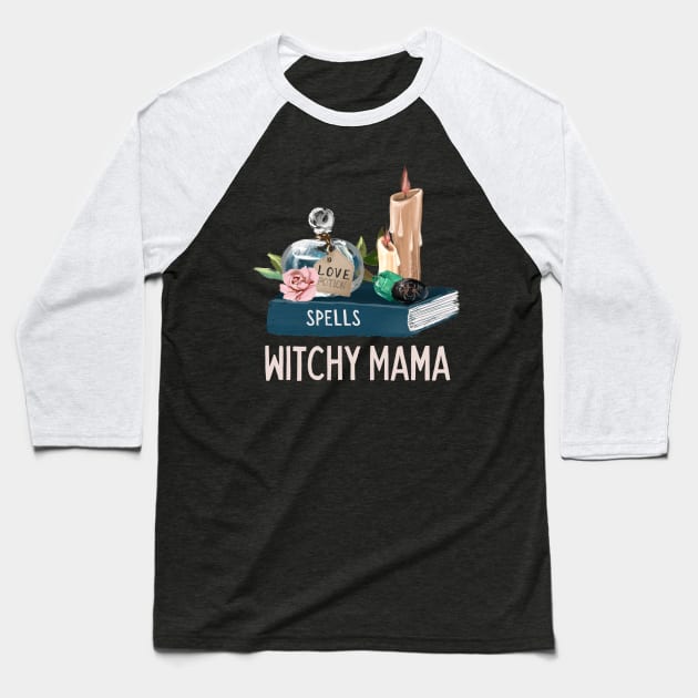 Witch Gift Witchy Mama Wicca Gift Book of Shadows Baseball T-Shirt by InnerMagic